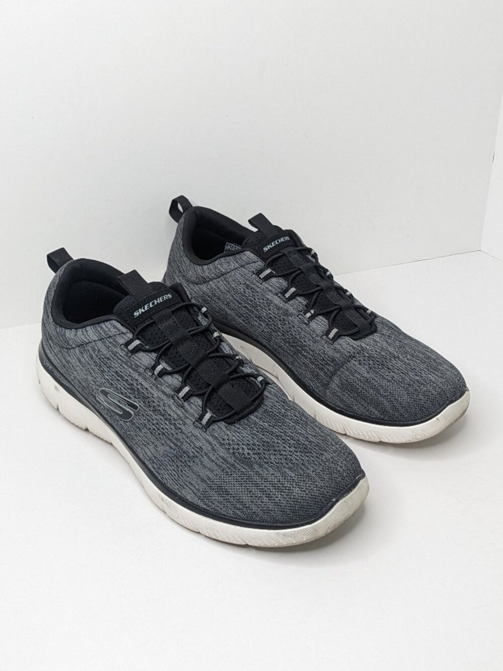 Skechers Summits Louvin Casual Slip-On Sneakers Black Grey Men's 13